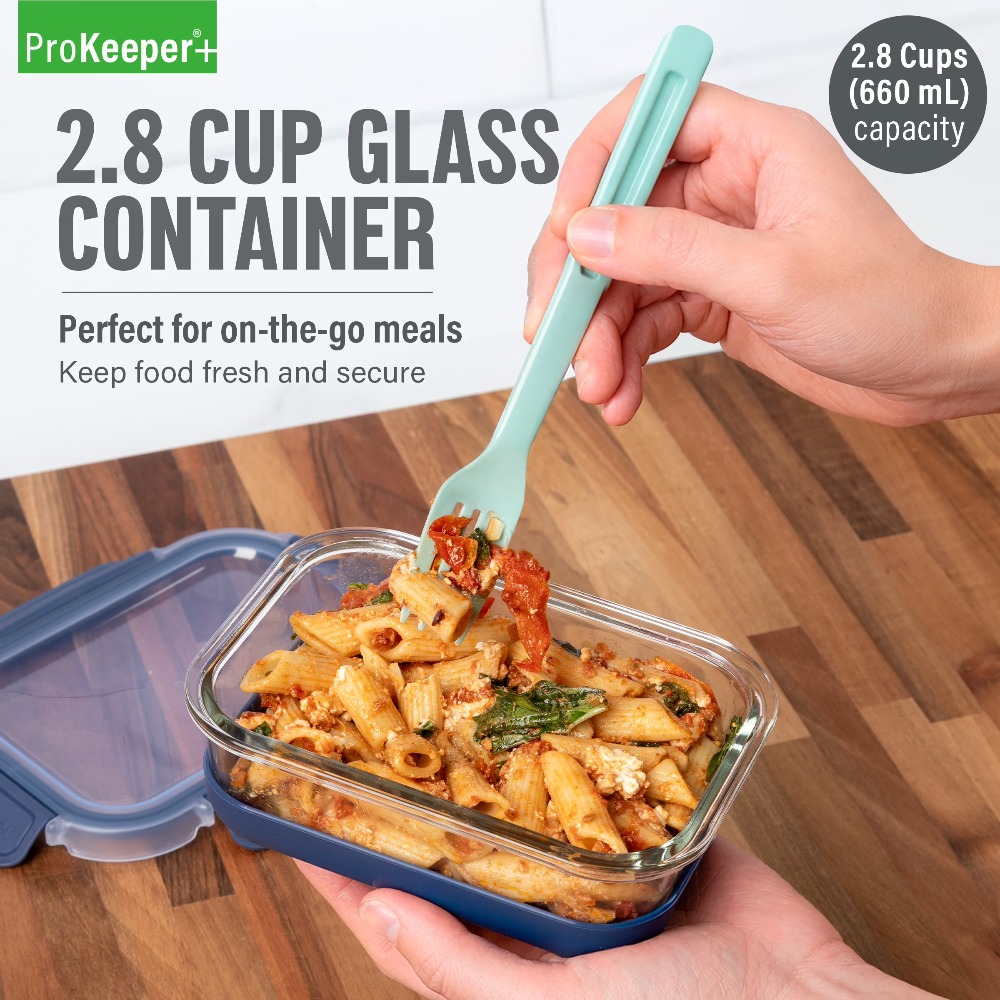 Food Prep Snacks - Recipiente de Vidro para Armazenamento de