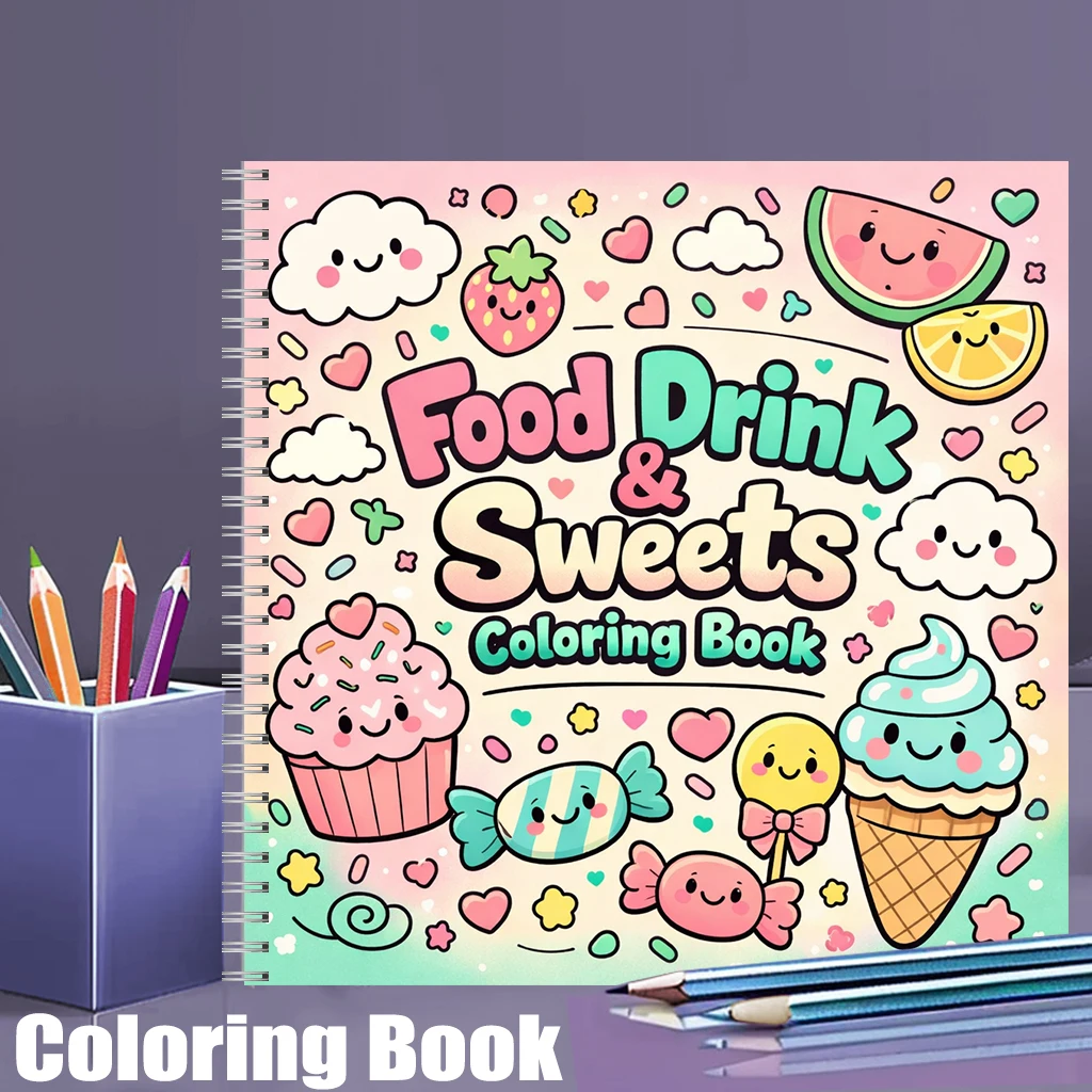 Food Y Snacks Coloring Book - Livro de Colorir COMIDA, BEBIDA E