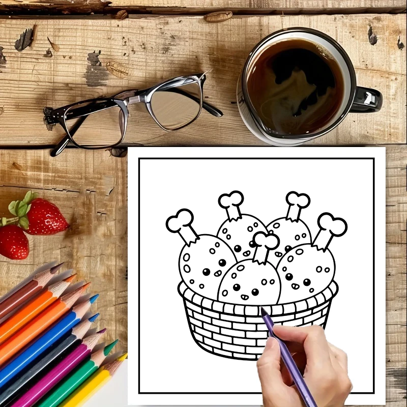 Livro de Colorir COMIDA, BEBID - Food Y Snacks Coloring Book avaliação e preço