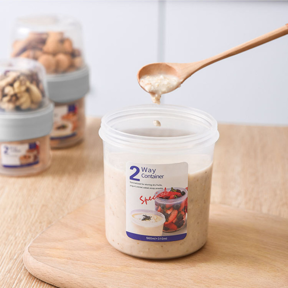 Recipiente Portátil de Dupla C - Food Prep Snacks avaliação e preço